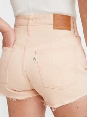 *FINAL PRICE DROP* Levi's Fresh Light Peach High-Rise Cutoff Denim Shorts